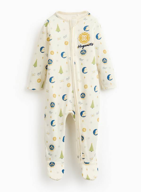 Harry Potter Hogwarts Print Ribbed Sleepsuit Newborn